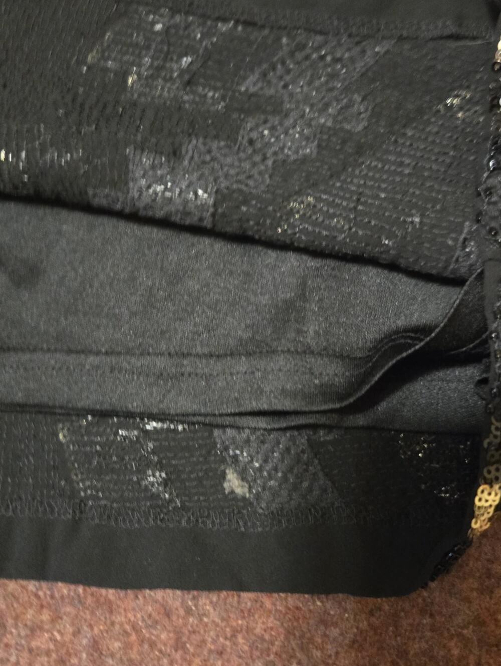 New! Forever 21 Sequin Mini Skirt Gold & Black Size Small Lined Zip Side - Picture 9 of 11